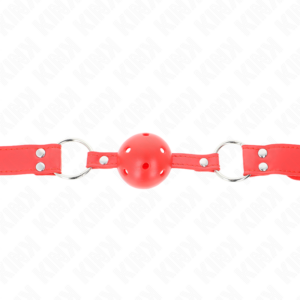 Kink Collar & Gag-Vollkugelhalter, leer Rot 62 X · Bondage & Handschellen (Bild 3)