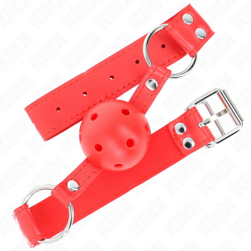 Kink Collar & Gag-Vollkugelhalter, leer Rot 62 X · Bondage & Handschellen (Bild 2)