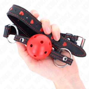 Kink Collar & Gag-Gag a Sphäre Rot Modell 2 65 X 2.5 cm · Bondage & Handschellen (Bild 3)