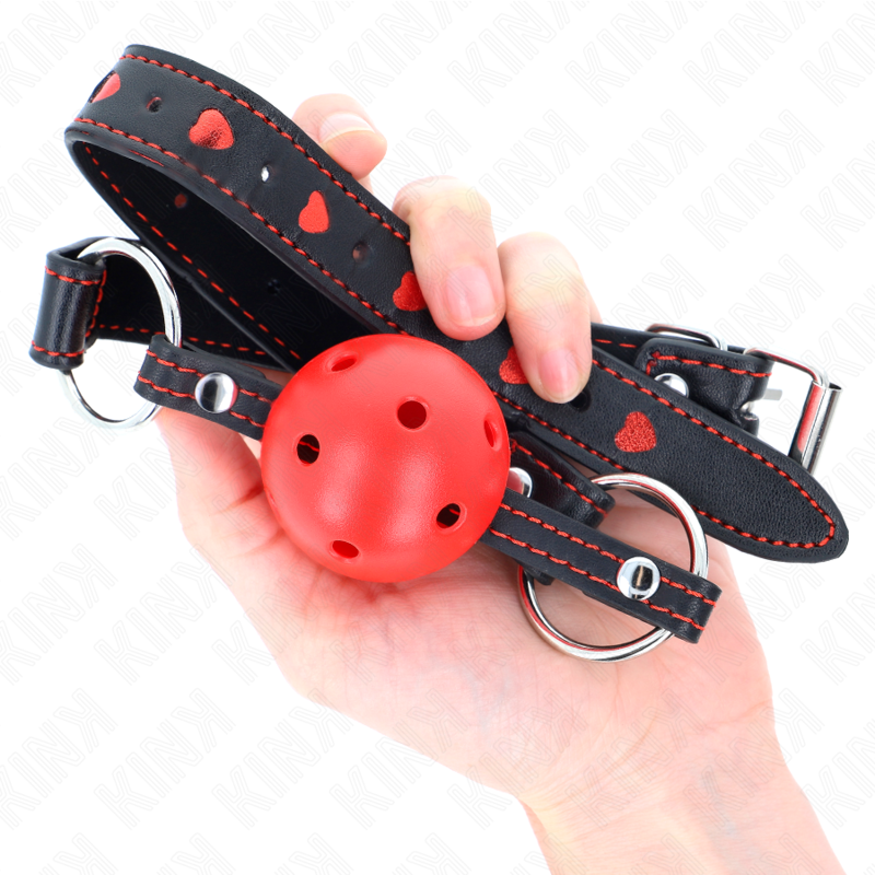 Kink Collar & Gag-Gag a Sphäre Rot Modell 2 65 X 2.5 cm · Bondage & Handschellen (Bild 3)