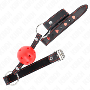 Kink Collar & Gag-Gag a Sphäre Rot Modell 2 65 X 2.5 cm · Bondage & Handschellen (Bild 4)