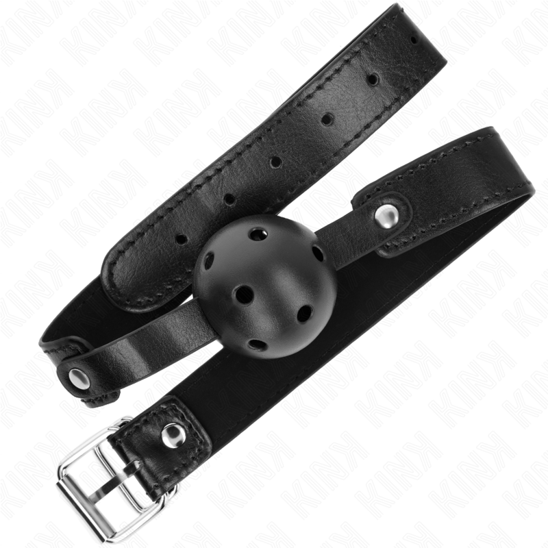 Kink Collar & Gag-Atemball Schwarz 4.5 cm, Armband 65 X · Bondage & Handschellen (Bild 2)