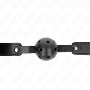 Kink Collar & Gag-Atemball Schwarz 4.5 cm, Armband 65 X · Bondage & Handschellen (Bild 3)