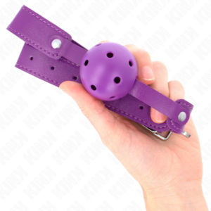 Kink Collar & Gag-Gag Atemball Lila 4.5 cm, Armband 65 X · Bondage & Handschellen (Bild 4)