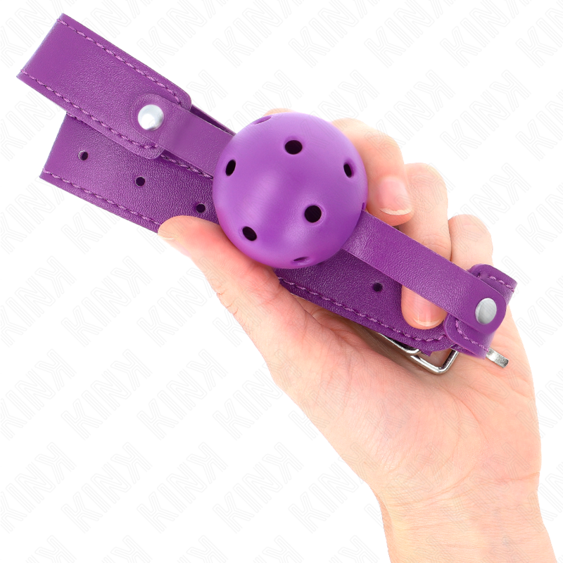 Kink Collar & Gag-Gag Atemball Lila 4.5 cm, Armband 65 X · Bondage & Handschellen (Bild 4)