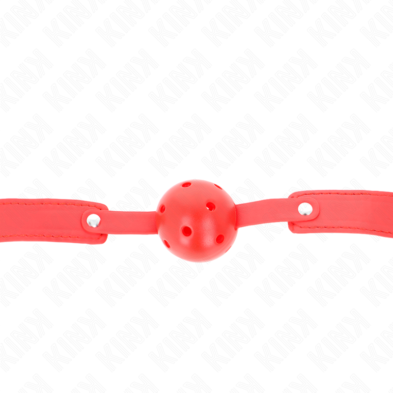 Kink Collar & Gag-Ball Gag Atemschutz Rot 4.5 cm, Armband 65 X · Bondage & Handschellen (Bild 2)