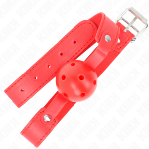 Kink Collar & Gag-Ball Gag Atemschutz Rot 4.5 cm, Armband 65 X · Bondage & Handschellen (Bild 4)