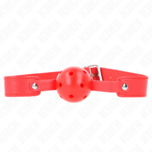Kink Collar & Gag-Ball Gag Atemschutz Rot 4.5 cm, Armband 65 X · Bondage & Handschellen