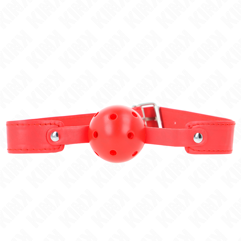 Kink Collar & Gag-Ball Gag Atemschutz Rot 4.5 cm, Armband 65 X · Bondage & Handschellen