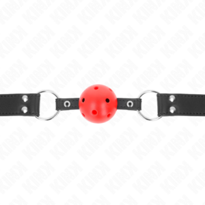 Kink Collar & Gag-Gag Atemball 4 cm mit Lederarmband · Bondage & Handschellen (Bild 3)