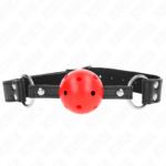 Kink Collar & Gag-Gag Atemball 4 cm mit Lederarmband · Bondage & Handschellen