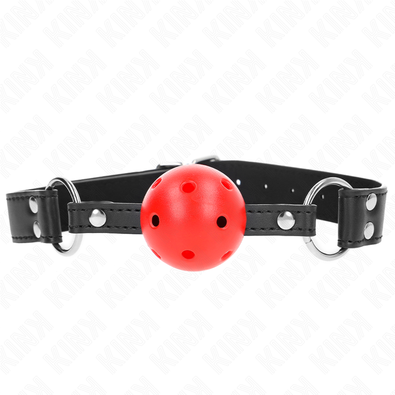 Kink Collar & Gag-Gag Atemball 4 cm mit Lederarmband · Bondage & Handschellen