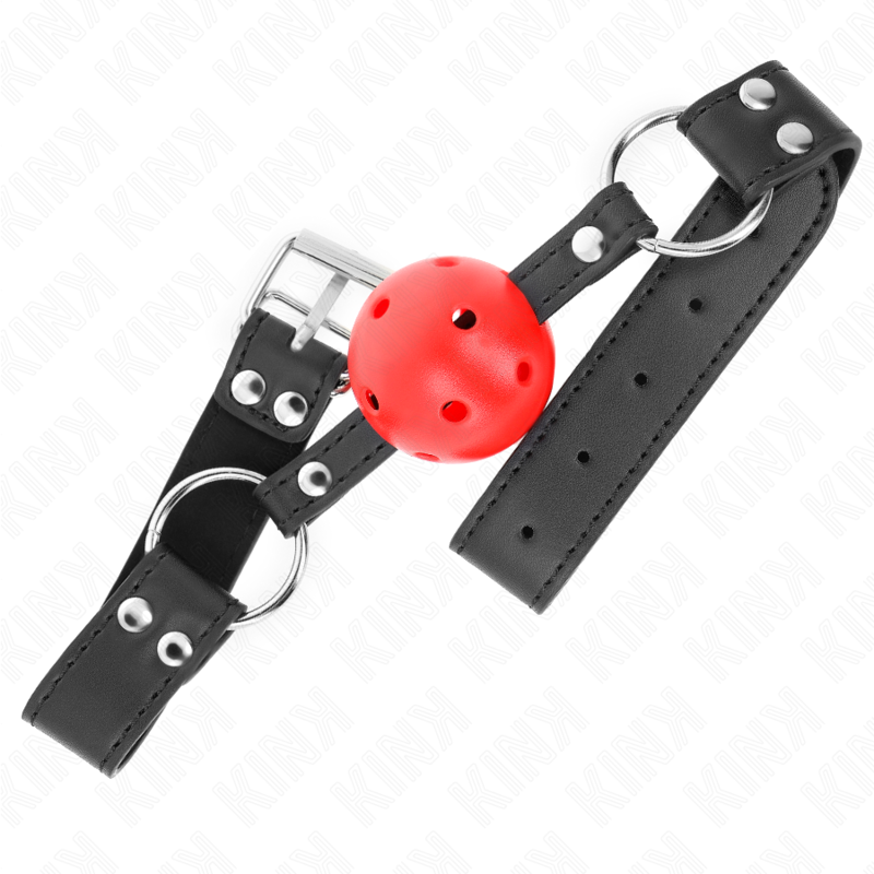 Kink Collar & Gag-Gag Atemball 4 cm mit Lederarmband · Bondage & Handschellen (Bild 2)