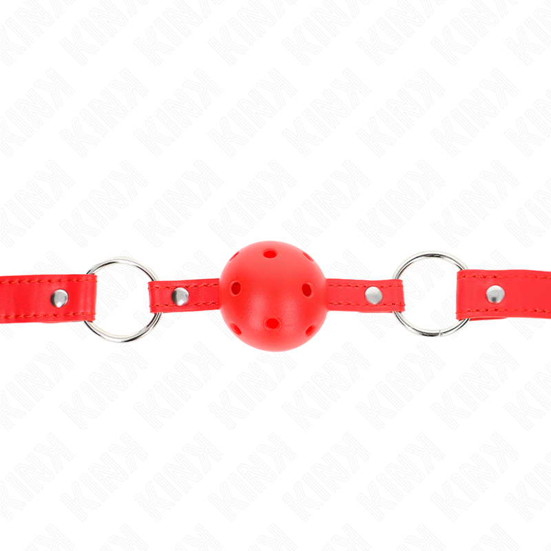 Kink Collar & Gag-Atmungsaktiver Ballknebel 4 cm mit Doppelniete