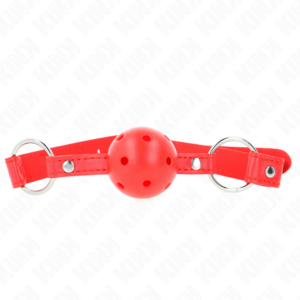Kink Collar & Gag-Gag mit Atemball 4 cm mit Doppel-Nacht · Bondage & Handschellen (Bild 3)