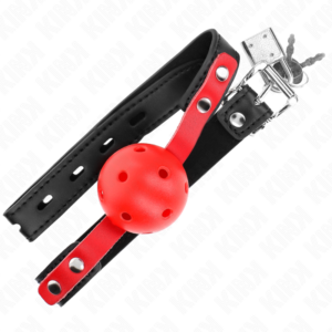 Kink Collar & Gag-Solid Ball 4 cm Gag mit Schwarz 60-Armband · Bondage & Handschellen (Bild 4)