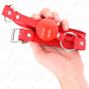 Kink Collar & Gag-Tpe Ball 4 cm Gag mit Rot Lock 60 X 2 cm · Bondage & Handschellen (Bild 4)