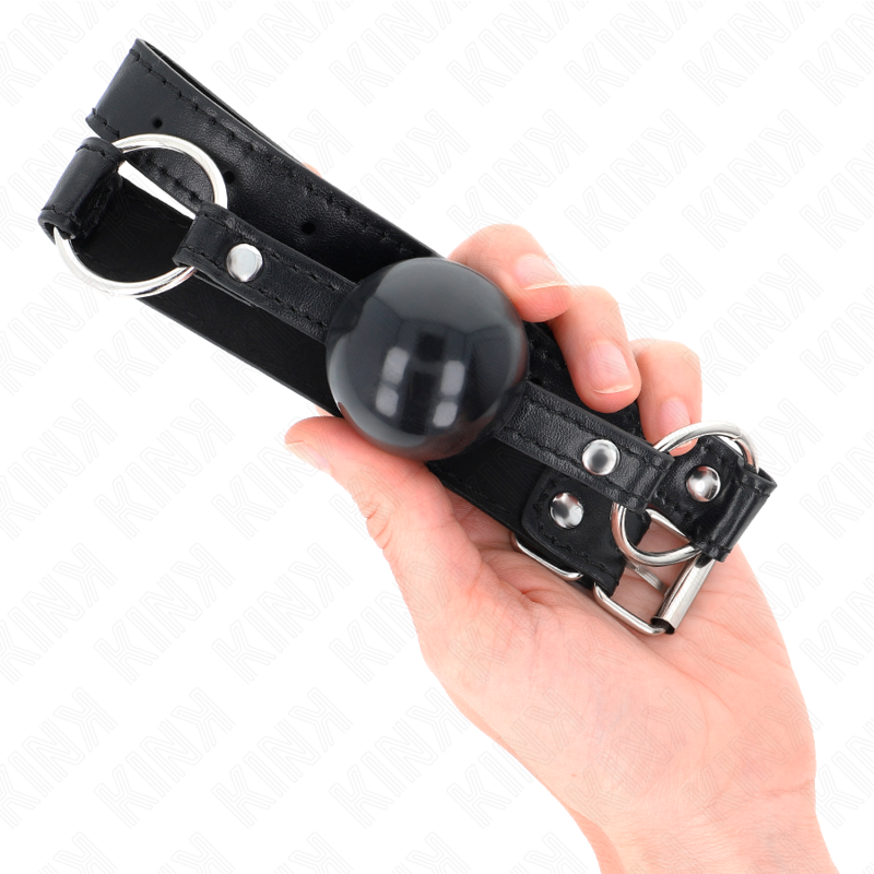 Kink Collar & Gag-Gag mit Kugel Tpe Schwarz 4 cm, 60 X 2 cm · Bondage & Handschellen (Bild 4)