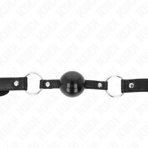 Kink Collar & Gag-Gag mit Kugel Tpe Schwarz 4 cm, 60 X 2 cm · Bondage & Handschellen (Bild 3)