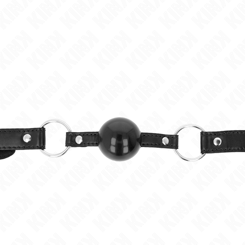 Kink Collar & Gag-Gag mit Kugel Tpe Schwarz 4 cm, 60 X 2 cm · Bondage & Handschellen (Bild 3)