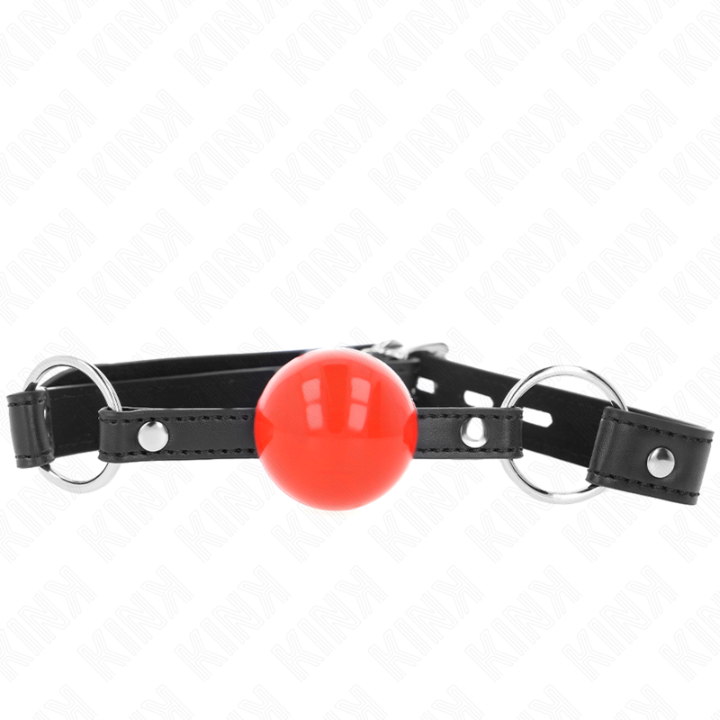 Kink Collar & Gag-Ball Gag 4 cm mit Schloss, Rot Ball, Armband · Bondage & Handschellen (Bild 3)