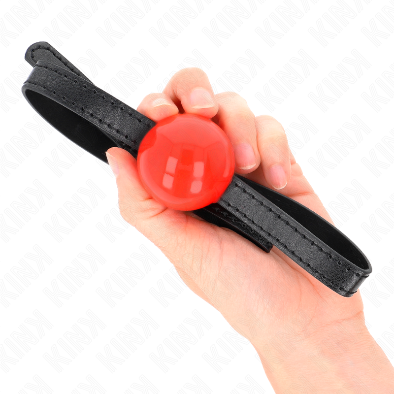 Kink Collar & Gag-Gag Solida Ball Rot 4 cm, 65 X 1.5 cm-Silikon · Bondage & Handschellen (Bild 4)