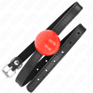 Kink Collar & Gag-Gag Solida Ball Rot 4 cm, 65 X 1.5 cm-Silikon · Bondage & Handschellen (Bild 2)