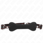 Kink Collar & Gag-Black Bone 12 cm Gag 63 X 2 cm-Silikon · Bondage & Handschellen