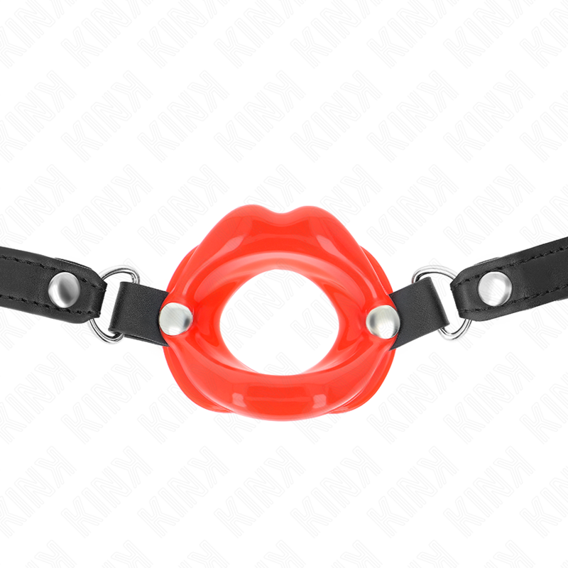 Kink Collar & Gag-Gag Lip 8 cm mit Armband im Nachahmung Leder · Bondage & Handschellen (Bild 2)
