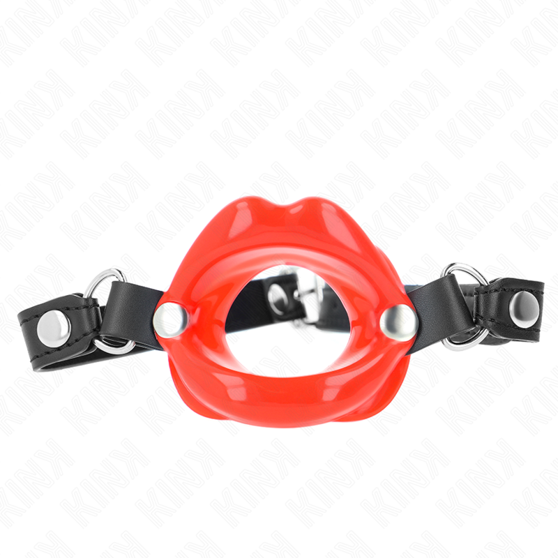 Kink Collar & Gag-Gag Lip 8 cm mit Armband im Nachahmung Leder · Bondage & Handschellen