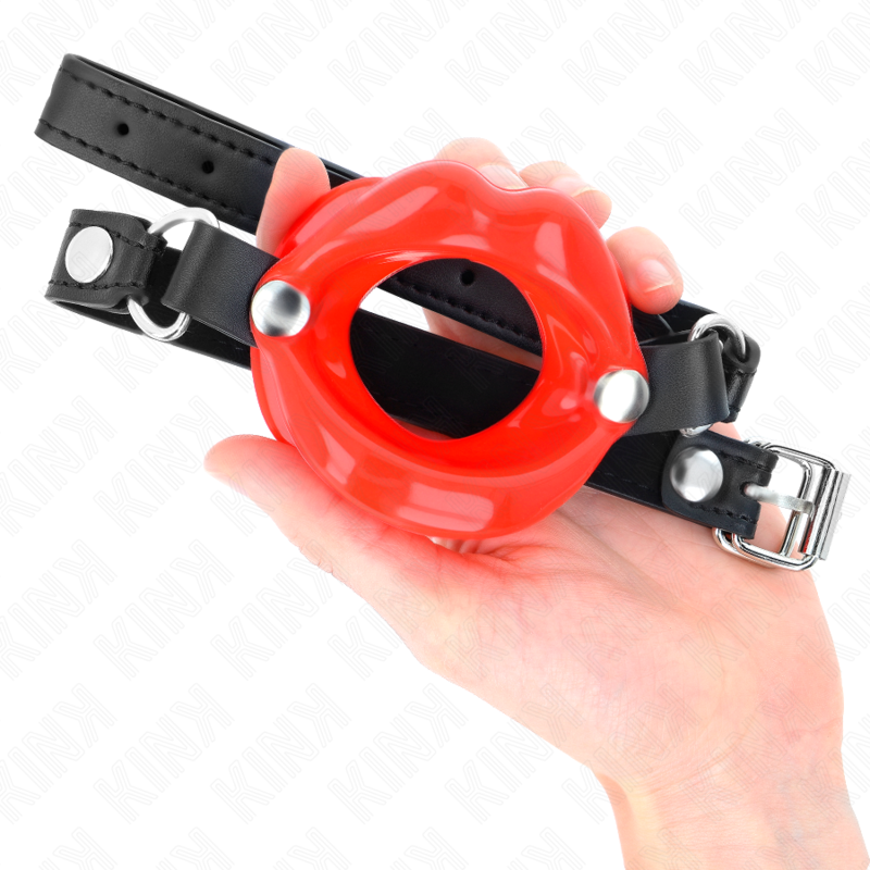 Kink Collar & Gag-Gag Lip 8 cm mit Armband im Nachahmung Leder · Bondage & Handschellen (Bild 4)