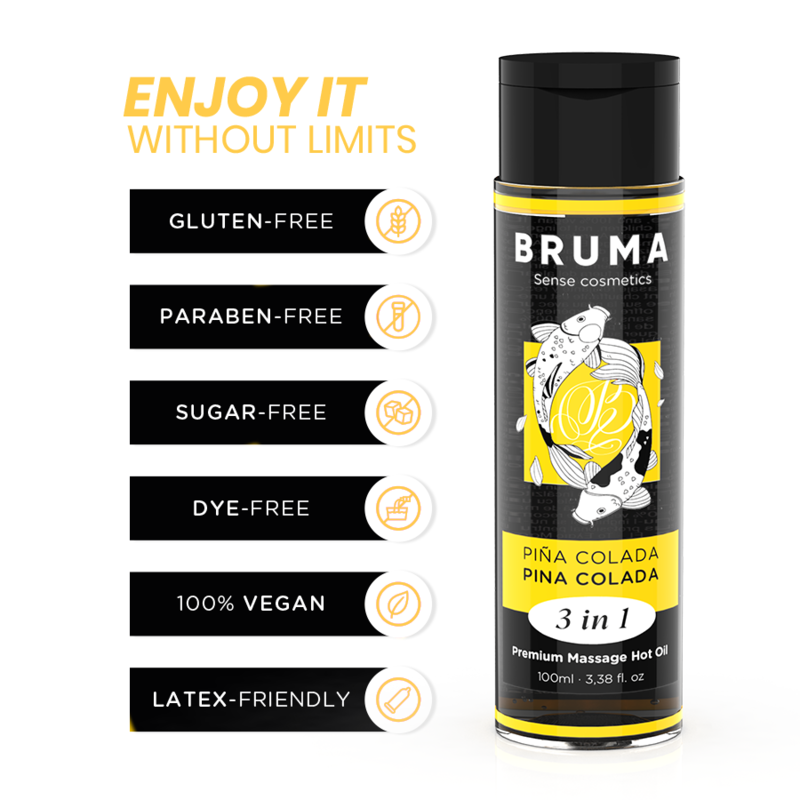 Bruma-Premium Massageöl mit Wärmeeffekt Piña Colada 3 in 1