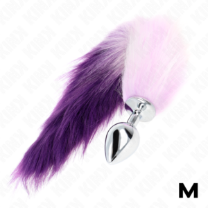 Kink Pleasure Plugs-Analplug Size M 8 X 3.5 cm mit Coda-Lila, Größe · BDSM-Zubehör (Bild 2)