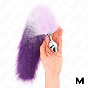 Kink Pleasure Plugs-Analplug Size M 8 X 3.5 cm mit Coda-Lila, Größe · BDSM-Zubehör