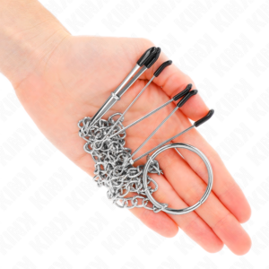 Kink Nipple Grip-Triple Clip für Seno und Klitoris in Ketten · BDSM-Zubehör (Bild 2)