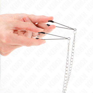 Kink Nipple Grip-Triple Clip für Seno und Klitoris in Ketten · BDSM-Zubehör (Bild 3)