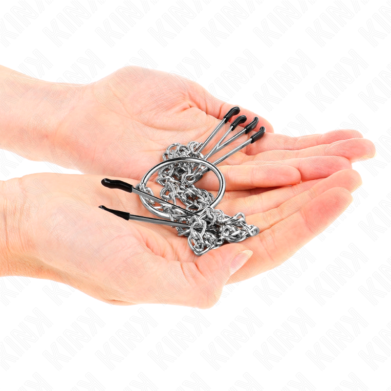 Kink Nipple Grip-Triple Clip für Seno und Klitoris in Ketten · BDSM-Zubehör (Bild 4)