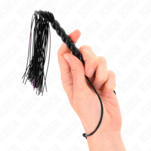 Kink Impact & Touch-Mini-Silikonpeitsche mit 6 Perlen Schwarz 26 cm