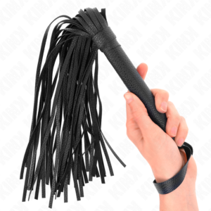 Kink Impact & Touch-Peitsche mit Perlen Dunkelblau 43.5 cm