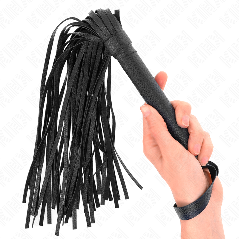 Kink Impact & Touch-Peitsche mit Perlen Dunkelblau 43.5 cm