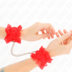 Kink Wrist Restraint-Elastische Armbänder in Spitze, rot · Bondage & Handschellen