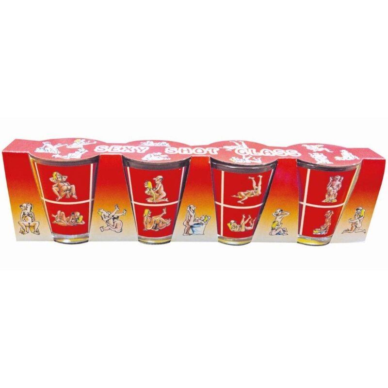 Diablo Picante-Set 4 Kamasutra-Schnapsgläser aus Glas