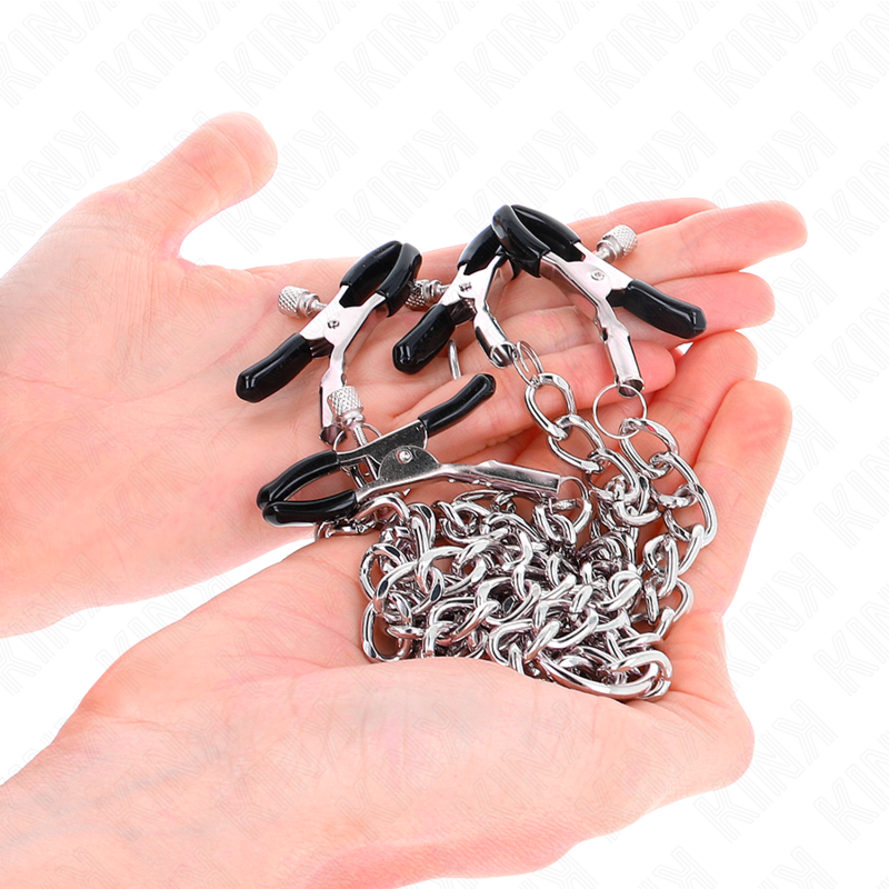 Kink Nipple Grip-4 Brustwarzen mit Ketten 32 cm · BDSM-Zubehör (Bild 2)