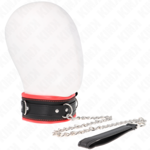 Kink Collar & Gag-Massives Halsband mit Leine 65 cm Modell 3 verstellbar