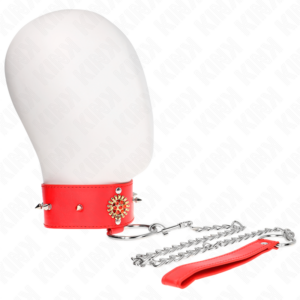 Kink Collar & Gag-Halsband Red Diamond mit Leine 65 cm verstellbar