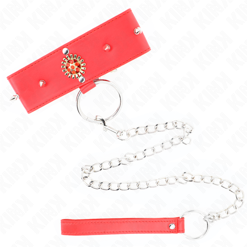 Kink Collar & Gag-Halskette Red Diamond mit Armband 65 cm Einstellbar · Bondage & Handschellen (Bild 2)