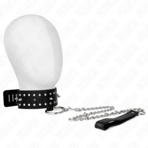 Kink Collar & Gag-Halskette mit Leine 65 cm mit silbernen Zielen Modell 1 · Bondage & Handschellen