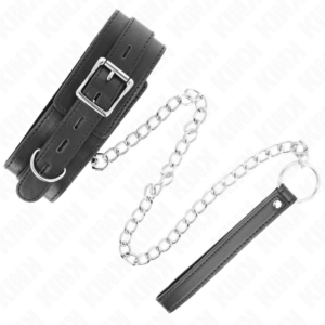 Kink Collar & Gag-Halskette mit Armband 65 cm mit Harness Schwarz 54 X 4.5 cm · Bondage & Handschellen (Bild 2)