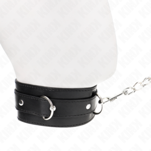 Kink Collar & Gag-Halskette mit Armband 65 cm mit Harness Schwarz 54 X 4.5 cm · Bondage & Handschellen (Bild 3)
