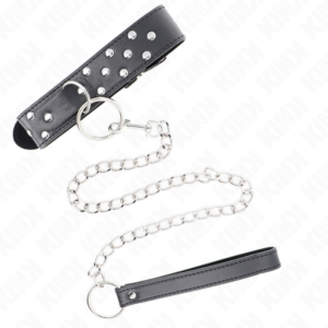 Kink Collar & Gag-Halskette mit Ring und Nacht, Armband 65 cm, Schwarz · Bondage & Handschellen (Bild 4)